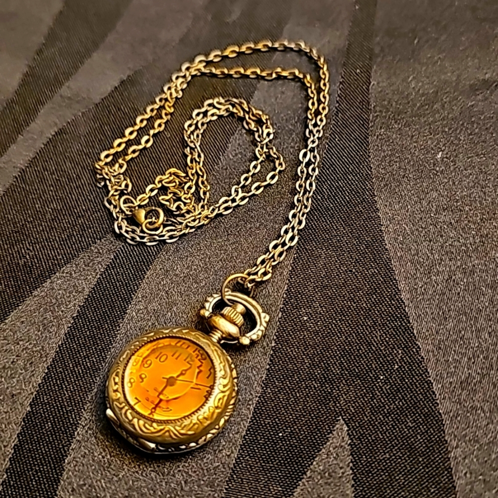 Vintage Retro Pocket watch necklace